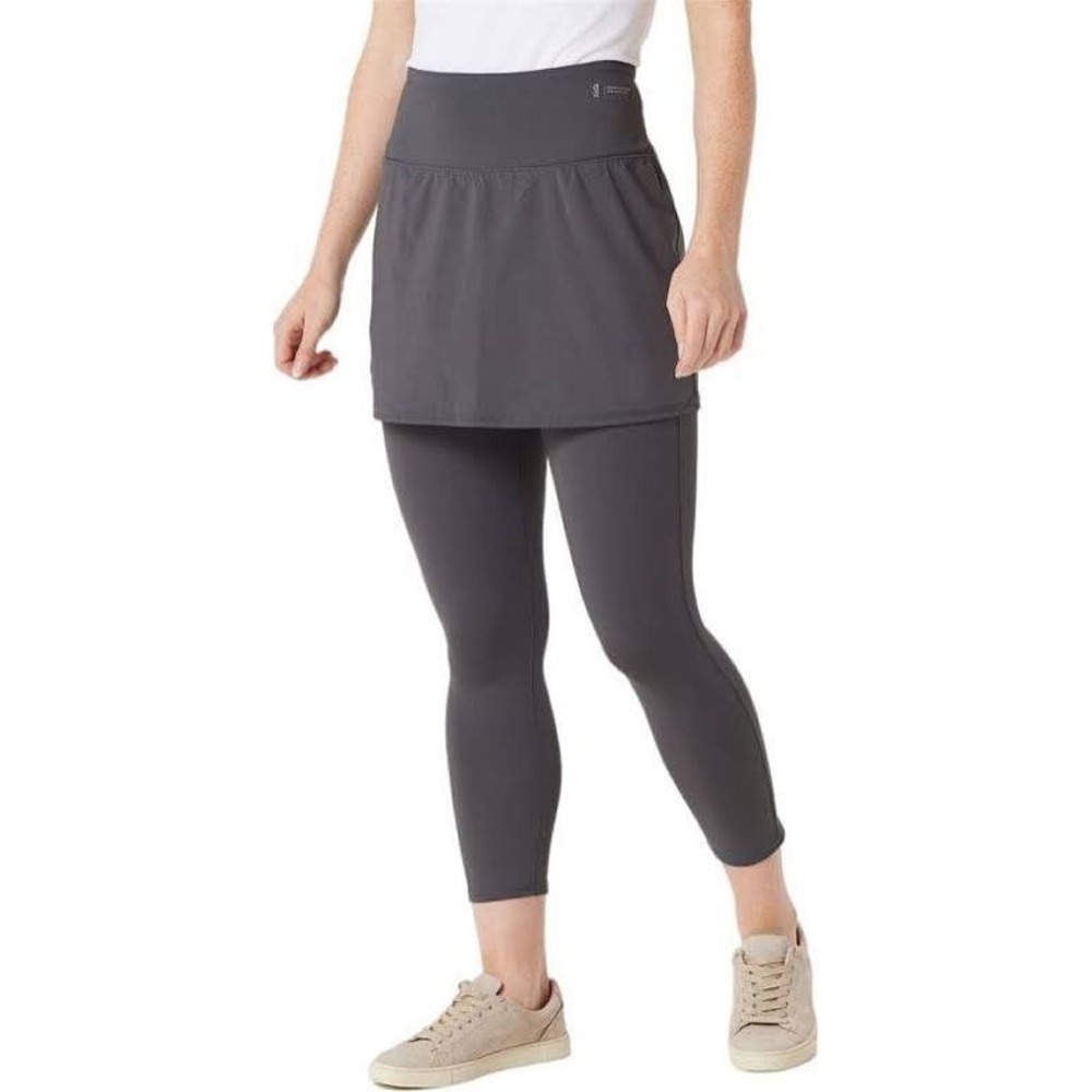 Zuda Womens Gray Skapri Skirted Leggings High Waisted Activewear XSP